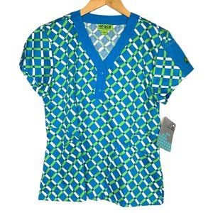 Crocs Diamond Design Scrub‎ Top New with Tag Size Small